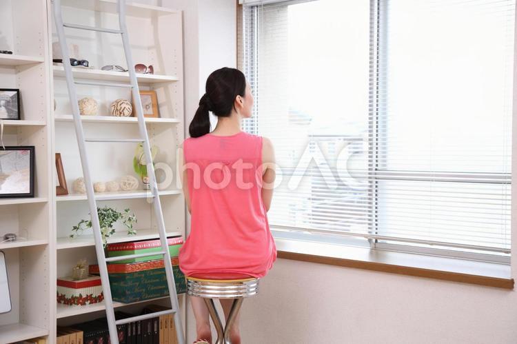 女子坐在椅子上的窗口4, 人物, 日本人, 生活方式, JPG