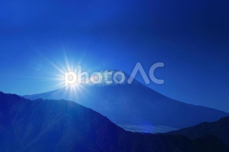 富士山和初升的日出, 富士山, 旅遊, 碧落, JPG