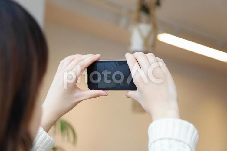 智能手機拍照與人2, 智能手機, 拍照, 女子, JPG