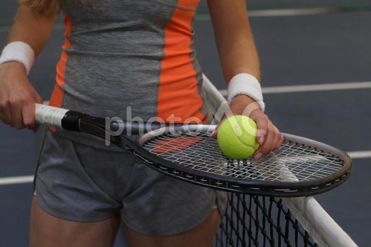 白種人女性網球員的手室外法院的, 網球, 職業網球, 網球運動員, JPG
